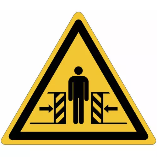 ISO 7010 warning sign "Risk of crushing" - W019 adhesive panel