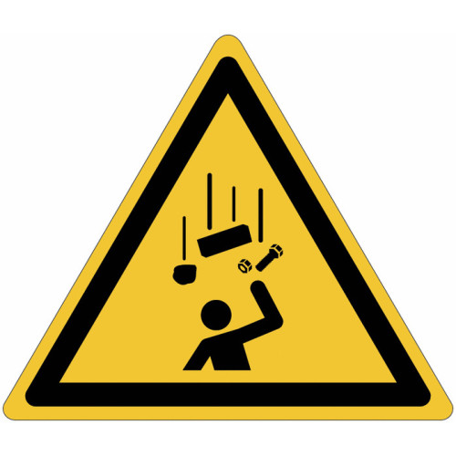 ISO 7010 warning sign "Falling objects" - W035 adhesive panel