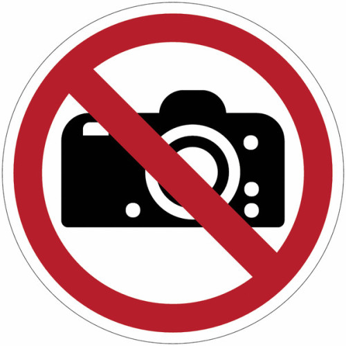 ISO 7010 Verbotsschild „Fotografieren verboten“ - P029