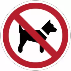 Cartelli di divieto ISO 7010 "Divieto di accesso ai cani" -