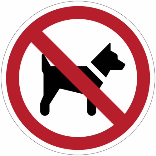 Señal de prohibición ISO 7010 « Prohibido el acceso a perros »