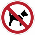 Señal de prohibición ISO 7010 « Prohibido el acceso a perros »