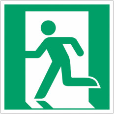 ISO 7010 safety sign "Emergency exit (left)" - E001 adhesive