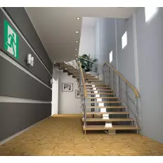 ISO 7010 safety sign "Emergency exit (right)" - E002 adhesive 2