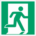Panneau adhésif ISO 7010 « Sortie de secours (à droite) » -