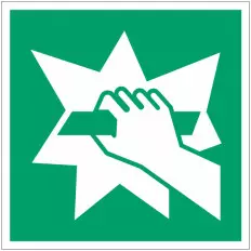 ISO 7010 „Break to Access“-Klebeplatte – E008 Bester Preis