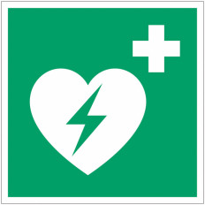 ISO 7010 sticker panel "Automated external defibrillator" -