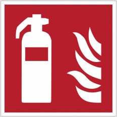 ISO 7010 fire safety sign "Fire extinguisher" - F001 adhesive