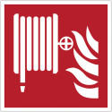 ISO 7010 fire safety sign "Fire hose reel" - F002 adhesive