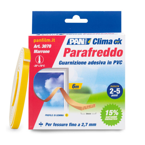 Guarnizione adesiva parafreddo in PVC per porte e finestre