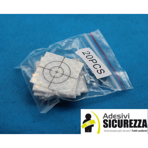 Reflektierende selbstklebende Ziel 30x30mm mit Fadenkreuz 20