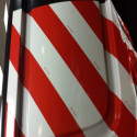 Película refletiva autocolante de advertência zebrada vermelha
