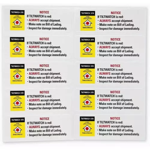 TiltWatch XTR tilt indicator label pack of 10 pcs Best Price