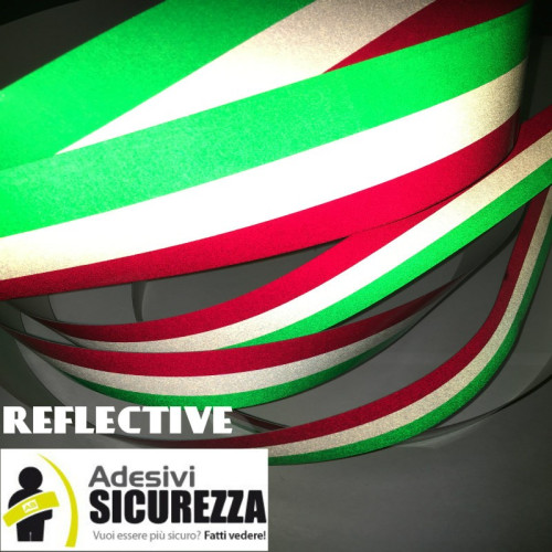 Reflective Italian flag vinyl adhesive band for car and