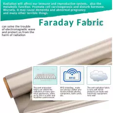 Tissu Faraday pour protection EMF, EMI, blindage RF et RFID 2