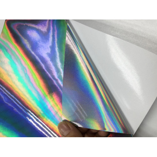Adhesive film holographic effect silver plated cut to the 100cm