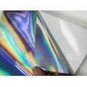 Adhesive film holographic effect silver plated cut to the 100cm