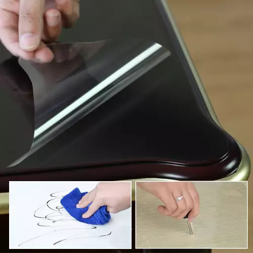Transparente, glänzende Klebefolie zum Schutz von Farben