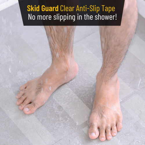 Ruban adhésif antidérapant transparent pour bain, douche et