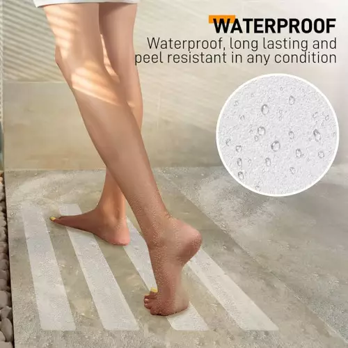 Fita adesiva antiderrapante transparente para banheiro