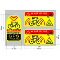Autocollants GPS pour vélo effet antivol avertissant de la