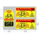 GPS-Aufkleber für Fahrrad mit Diebstahlschutz­effekt Hinweis