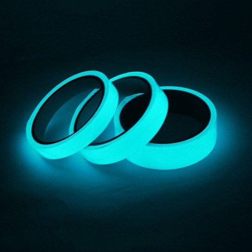 Nastro adesivo blu acquamarina luminescente si illumina al buio