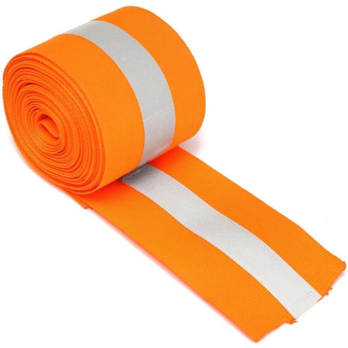 Orange/Grey reflective fabric sew on tape - 50mm x 2MT Best