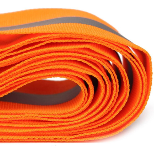 Orange/Grey reflective fabric sew on tape - 50mm x 2MT Best