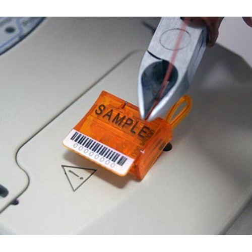 Sigillo di sicurezza numerato per contatori da usare con filo