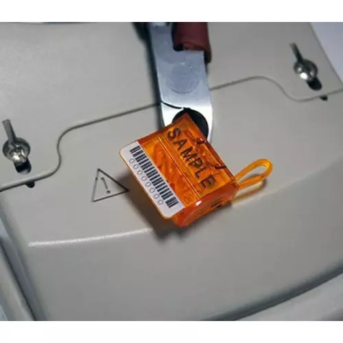 Sigillo di sicurezza numerato per contatori da usare con filo