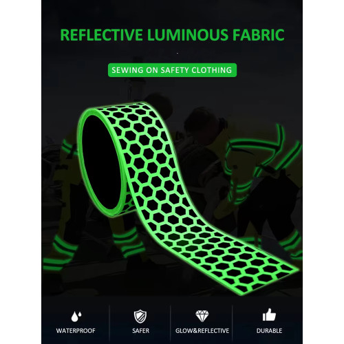 50mm hexagonal luminescent reflective sew-on fabric tape Best