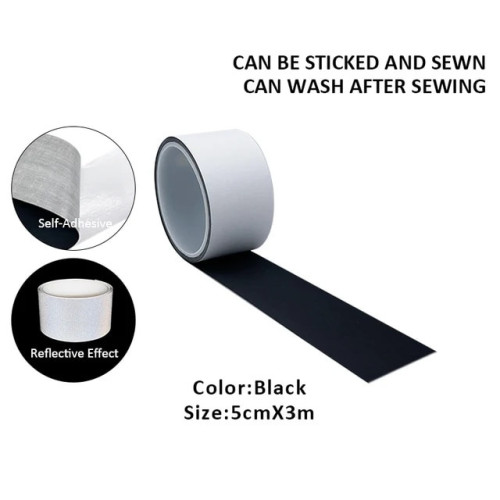 Cinta adhesiva de tela reflectante negra 20mm/50mm Mejor