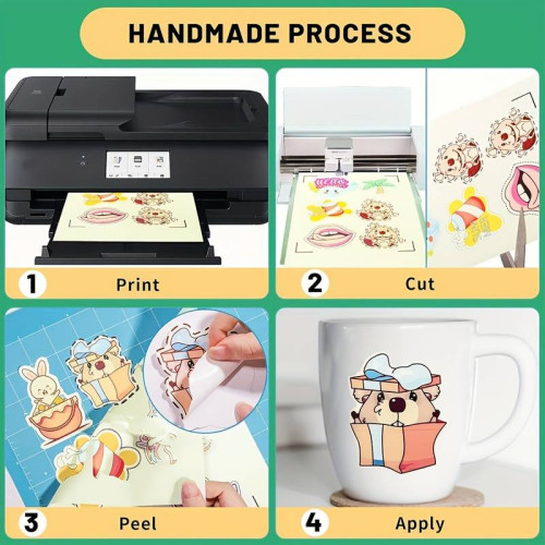 5x A4 Klebepapier leuchtend im Dunkeln für Tintenstrahldrucker