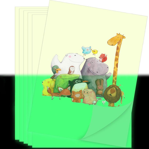 5x papel adhesivo A4 que brilla en la oscuridad para impresora
