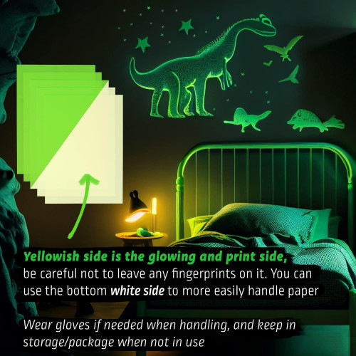 5x A4 adhesive paper glow in the dark for inkjet printer Best
