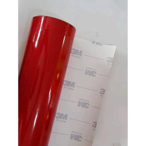 Cinta adhesiva reflectante en vinilo roja de la marca 3M