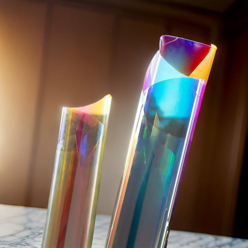 Film adhésif transparent dichroïque "arc-en-ciel" pour fenêtres