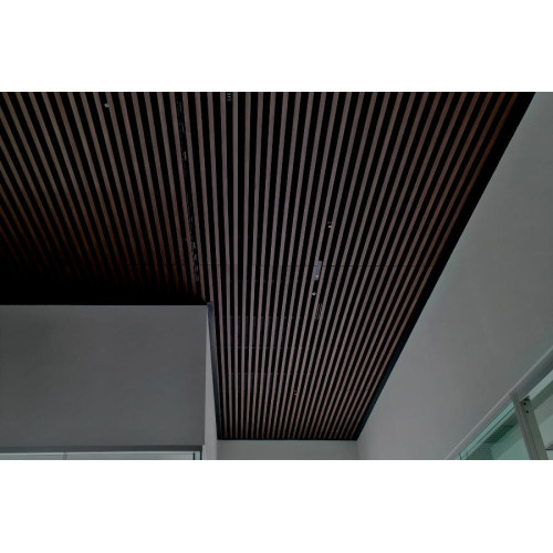 Slatted acoustic sound-absorbing panel for false ceiling