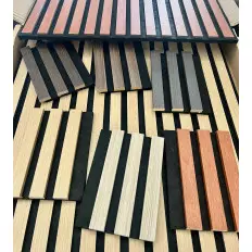 Slatted acoustic sound-absorbing panel for false ceiling