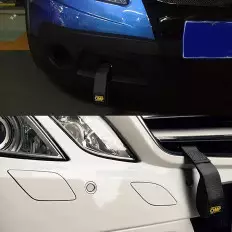 Cinta de tecido ganchos de reboque para-choques dianteiro e 2