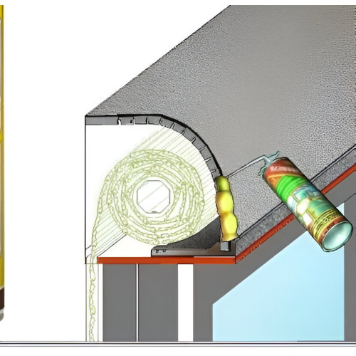Selbstklebende thermo-akustische Isolierung für Rollladenkästen