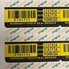 100 etiquetas adhesivas garantizan el sello con ID de serie 2