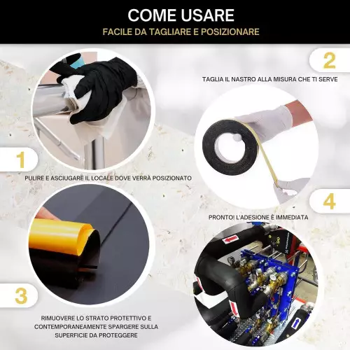 Ruban adhésif en caoutchouc élastomère pour isolation thermique