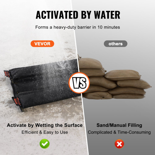 5 flood barriers, water-activated flood control bags for home