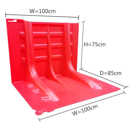 Reusable road flood barriers high water capacity ABS plastic