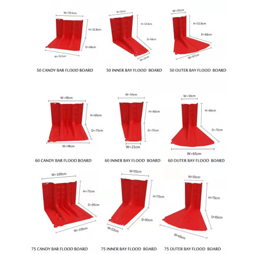 Reusable road flood barriers high water capacity ABS plastic
