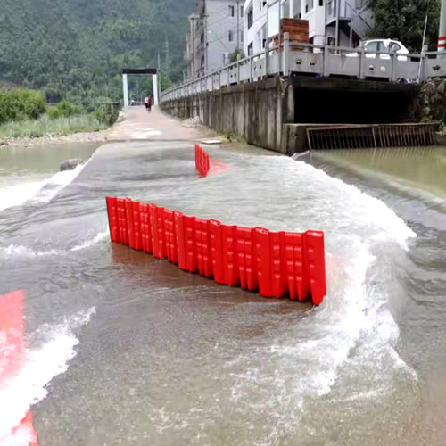 Reusable road flood barriers high water capacity ABS plastic