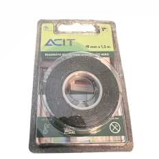 Fita dupla face preta em blister forte para exteriores 1,5m x