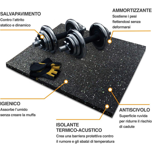 Tapete de borracha antiderrapante antivibração antirruído para